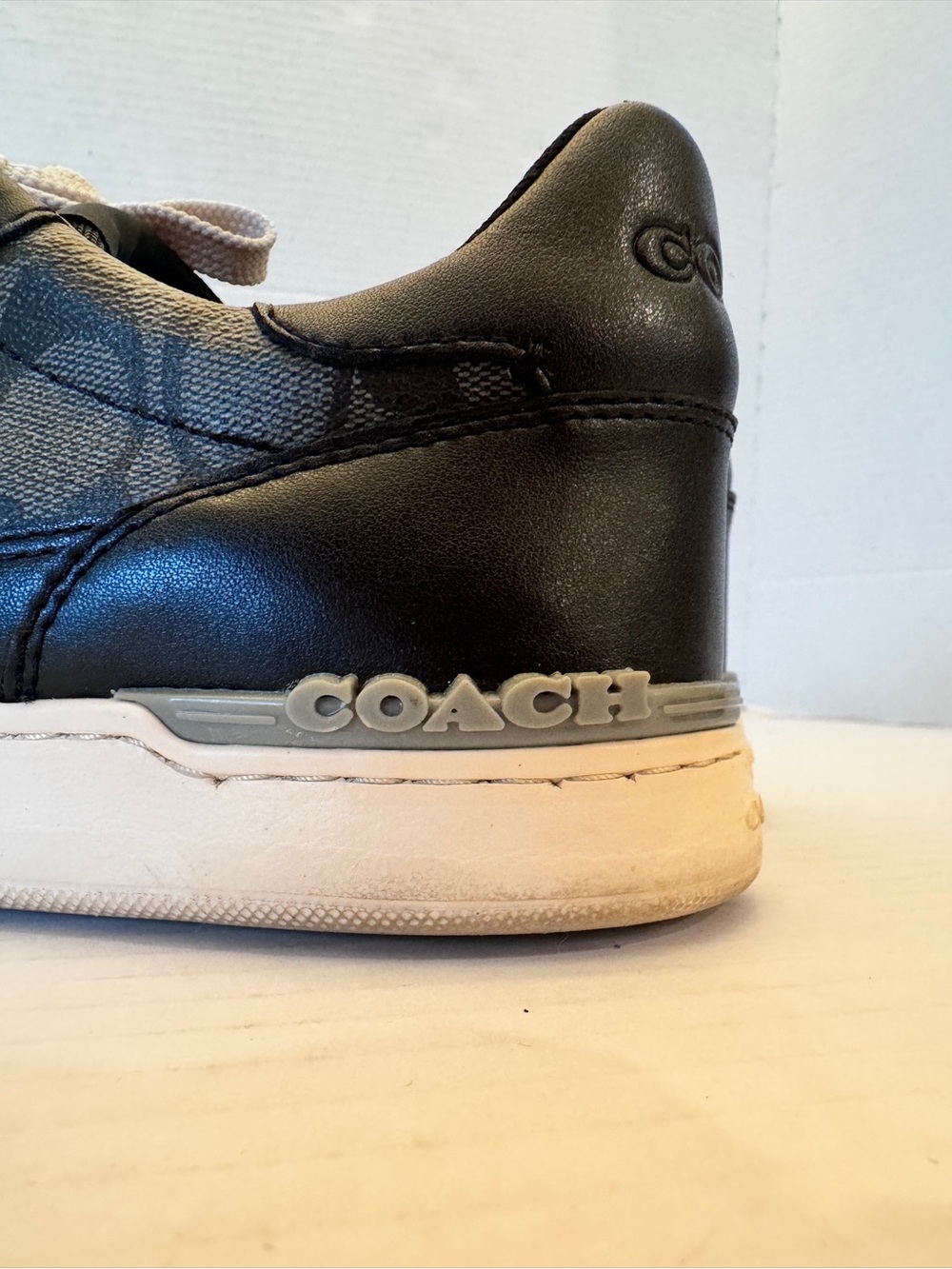 Coach Clip Court Sneaker Signature Black Monogram Print Men's Size 9D C8965 - Picture 7 of 15